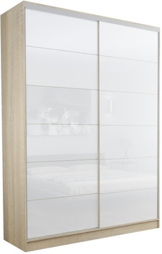 SZAFA PRZESUWNA GARDEROBA - 2D PEKIN 100X250 DĄB SONOMA 2X LACOBEL
