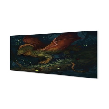 Ścienny panel kuchenny Zielony smok w lesie 125x50
