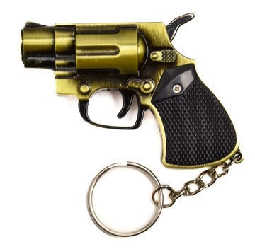 СВЕТЯЩАЯСЯ ЗАЖИГАЛКА ПИСТОЛЕТ МЕТАЛЛИЧЕСКИЙ БРЕЛОК ДЛЯ БРЕЛКОВ РЕВОЛЬВЕР