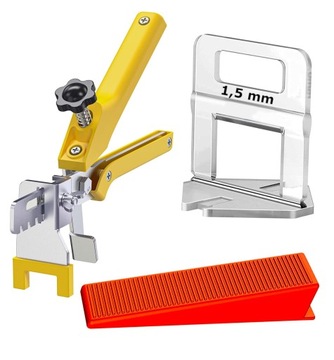 START SET DO POZIOMOWANIA PŁYTEK KLIPSY KLINY PROFI LEVEL 1,5mm