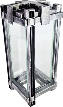 БОЛЬШАЯ ДЕКОРАТИВНАЯ СТЕКЛЯННАЯ СВЕЧА ДЛЯ МОГИЛЫ 30,5 СМ, СЕРЕБРО 30,5 СМ