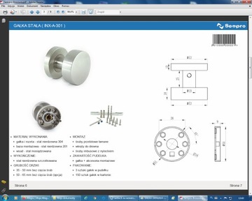 Ручка, дверная ручка INOX, 1-сторонняя, круглая, подвижная