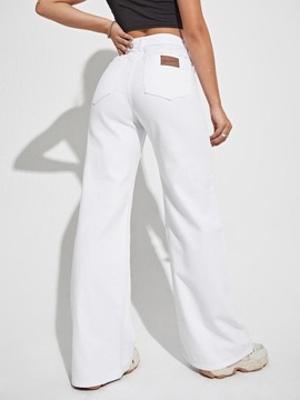 Shein NI3 vgu białe spodnie jeans szerokie nogawki wysoki stan XS