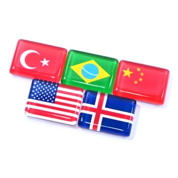 MAGNESY DLA PODRÓŻNIKA FLAGI RÓŻNE WZORY 5SZT