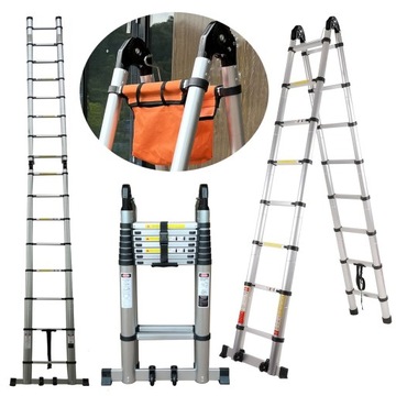 DRABINA ALUMINIOWA TELESKOPOWA RAMOWA A 3.3+3.3/6.6MZ ORGANIZER NARZĘDZI