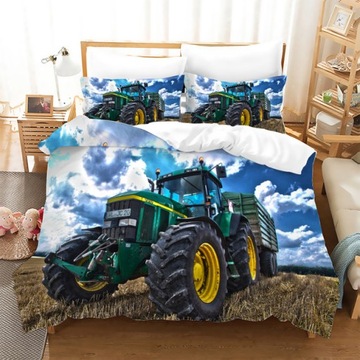3D KOMPLET POŚCIELI POSZEWKA MIKROFIBRA 160x200 CIĄGNIK TRAKTOR