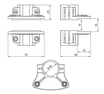 СОЕДИНИТЕЛЬНАЯ ПЛАСТИНА ТРУБКА FI 25MM