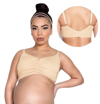 Mitex Mama Bra top ciążowy, do karmienia beż 85E