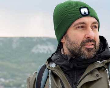 Шляпа для мужа мальчика со светодиодным светодиодным светом+трогательными перчатками