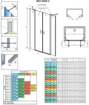 Душевая дверь Nes DWD II ЧЕРНАЯ 140x200 W1 RADAWAY