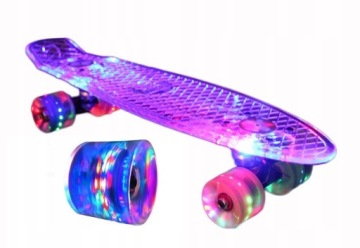 СКЕЙТБОРД FISZA С ПОЛНЫМ ОСВЕЩЕНИЕМ КОЛЕСА СВЕТОДИОДНАЯ ДОСКА USB