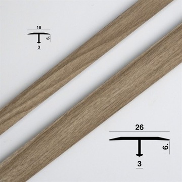 Пороговая полоса для панелей и плиток, 18 -миллиметровый нежный 2M