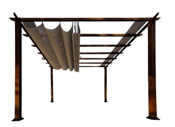 PERGOLA TARASOWA 3,5x3,5m PERGOLA OGRODOWA PERGOLA ALUMINIOWA CIEMNY BRĄZ