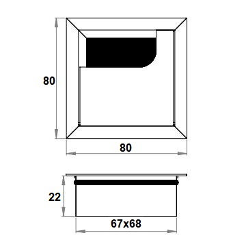 Кабельный ввод X WING 80х80мм белый
