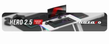 ИГРОВОЙ СТОЛ ОФИСНЫЙ СТОЛ ДЛЯ ГЕЙМЕРОВ РЕГУЛИРОВКА RGB + ПУЛЬТ HUZARO