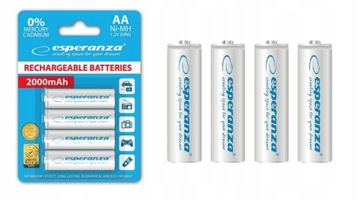 ESPERANZA PACK 4 x Akumulatory R6 AA 2000mAh NiMH