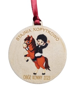 Medal pamiątka obóz jeździecki koń grawer 7cm