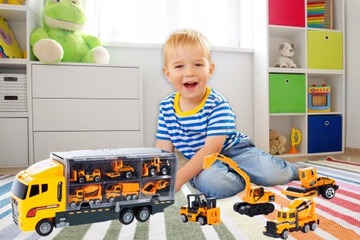 CIĘŻARÓWKA LAWETA TIR ZESTAW + 6 AUT MASZYNY AUTA