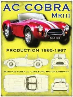 Metal Tac Signs – Szyld metalowy – 1965-1967 AC Cobra MK-III