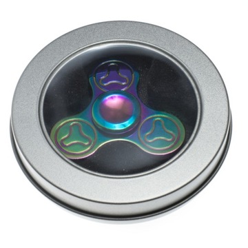 Fidget SPINNER Металлический Радужный узор 1 + КОРОБКА