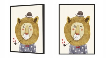 КАРТИНА-ПОСТЕР В РАМКЕ А4 см Лев PD270