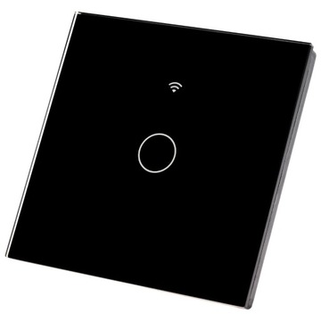 Włącznik szklany dotykowy WIFI pojedynczy czarny
