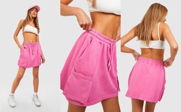 2G4B19 P28 BOOHOO RÓŻOWA SPÓDNICA DRESOWA L