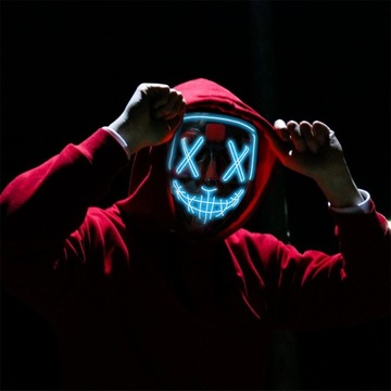 СВЕТОДИОДНАЯ МАСКА ДЛЯ ХЭЛЛОУИНА СВЕТЯЩИЙСЯ СВЕТОДИОДНЫЙ КОСТЮМ С ПУЛЬТОМ ДИСТАНЦИОННОГО УПРАВЛЕНИЯ