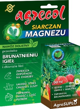 Magnez dolistny 50ml Siarczan magnezu nawóz Owoce warzywa rośliny AGRECOL