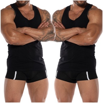 2X CZARNA KOSZULKA BEZ RĘKAWÓW TANK TOP BLUZKA XL