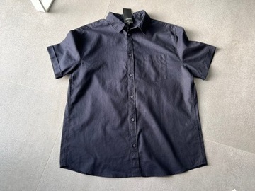 Lniana koszula H&M black XL / 2280n