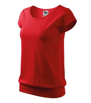 Koszulka bluzka damska luźna CITY czerwona M