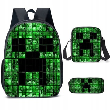 plecak studencki Plecak szkolny Minecraft 3W1 3D