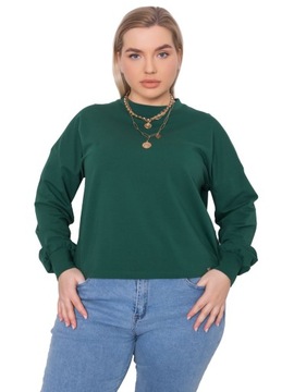 Luźna gładka BLUZA DAMSKA bawełna PLUS SIZE - XL