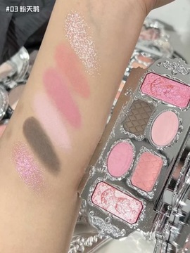 Flower Knows Swan Ballet Eyeshadow 6 paleta kolorów matowy połyskujący brok