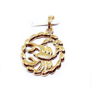 N1194 ZŁOTA ZAWIESZKA ZNAK ZODIAKU SKORPION __ stal chirurgiczna 18K