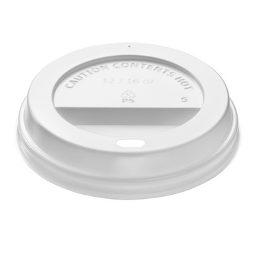 Białe Wieczka do Kubków Papierowych 300 i 400 ml 100 SZT fi 90