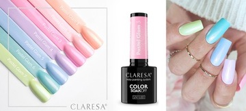 Лак гибридный с частицами, жемчужный эффект, коллекция Pastel Glam, подборка