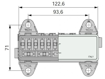 КОРОБКА РОЗЕТОК UNI GB16 КОРПУС ПРЕДОХРАНИТЕЛЯ