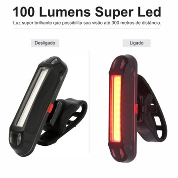 Велосипедный фонарь USB зарядка 500 мАч красный