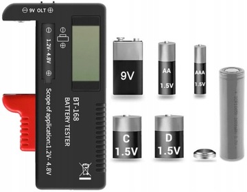 Cyfrowy tester miernik baterii ogniw AA AAA R9 LR CR 18650