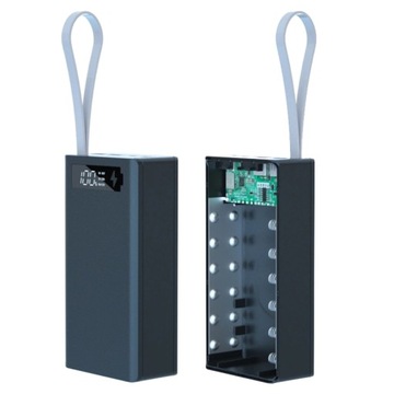 Корпус PowerBank 12x 18650 USB C Micro, НА ВИНТАХ