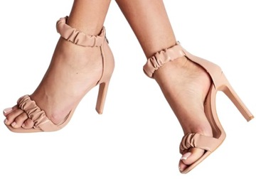 SANDAŁY NA SZPILCE ELEGANCKIE BOOHOO NUDE r.39