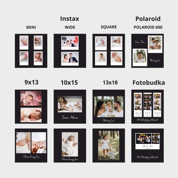 Черный фотоальбом и Polaroid Instax