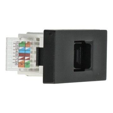 КОМПЬЮТЕРНАЯ ИНТЕРНЕТ-РОЗЕТКА LAN CAT6 RJ45 DC МОДУЛЬ УМНОГО ДОМА ЧЕРНЫЙ