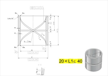 TULEJA STALOWA HARTOWANA 40X50X30 # BIELAK