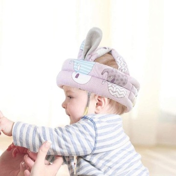 Регулируемая детская защитная шапка без ударного шлема, маска, рога, розовый