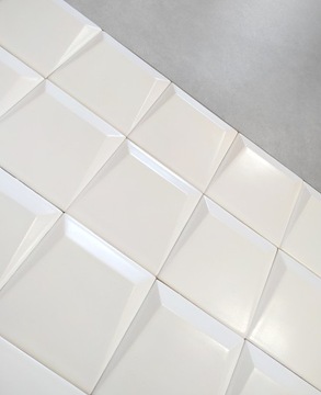 płytka ceramiczna biała 3d cube