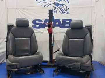 Fotele Angielskie Kanapa SAAB 9-3 II 93 oe Szara Skóra Cabrio Kabriolet