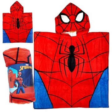 RĘCZNIK Z KAPTUREM SPIDER-MAN PONCZO PONCHO 60 x 60cm Spiderman Marvel